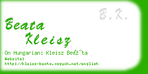 beata kleisz business card